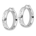 thumbnail image 2 of Auriga Fine Jewelry 925 Sterling Silver Rhod-plated Polished Diamond-cut Hoop Earrings for Women, 2 of 6