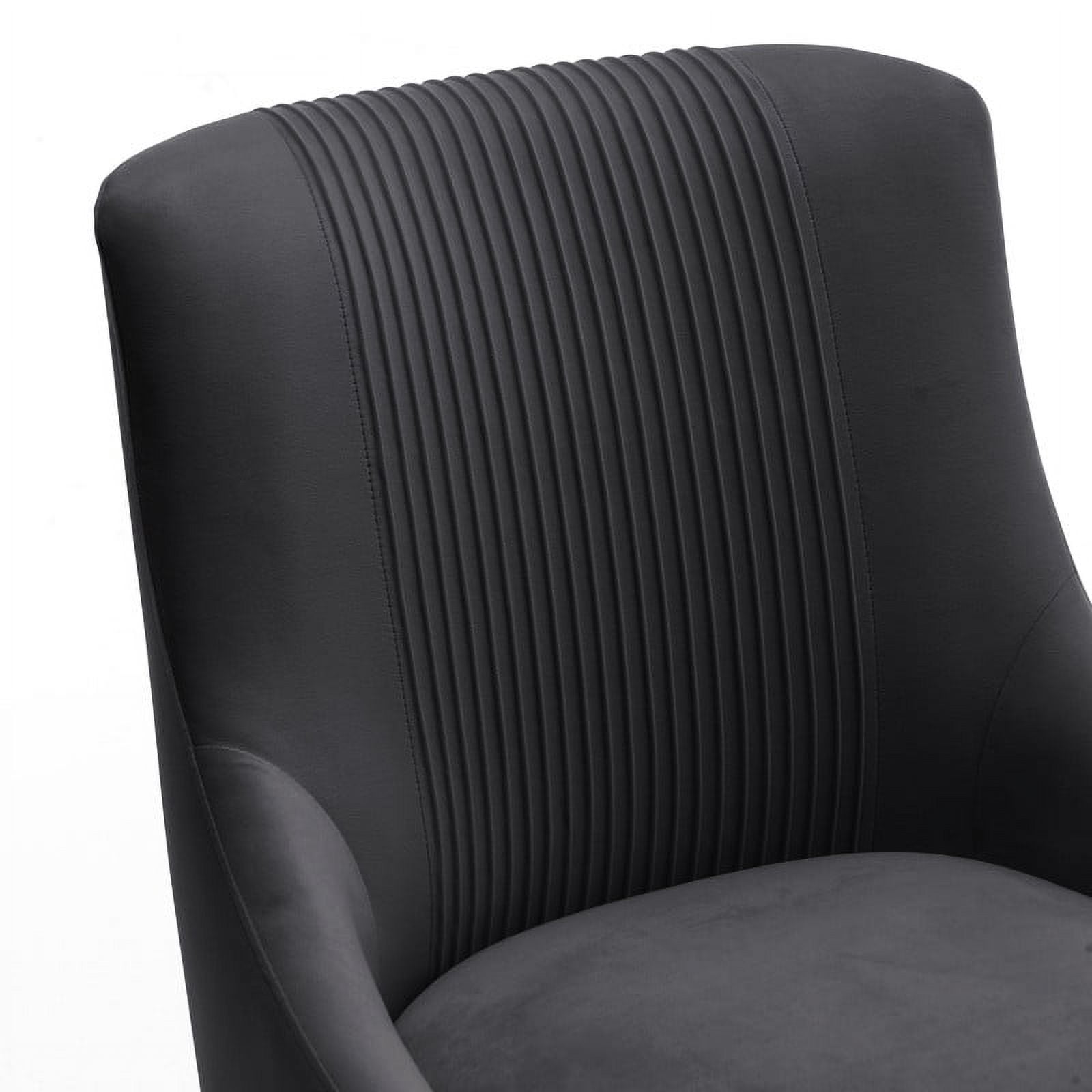 SEYNAR Modern Velvet Dining Chairs Pleated Vanity Chair Set of 4 with Glod Legs for Living Room,Black
