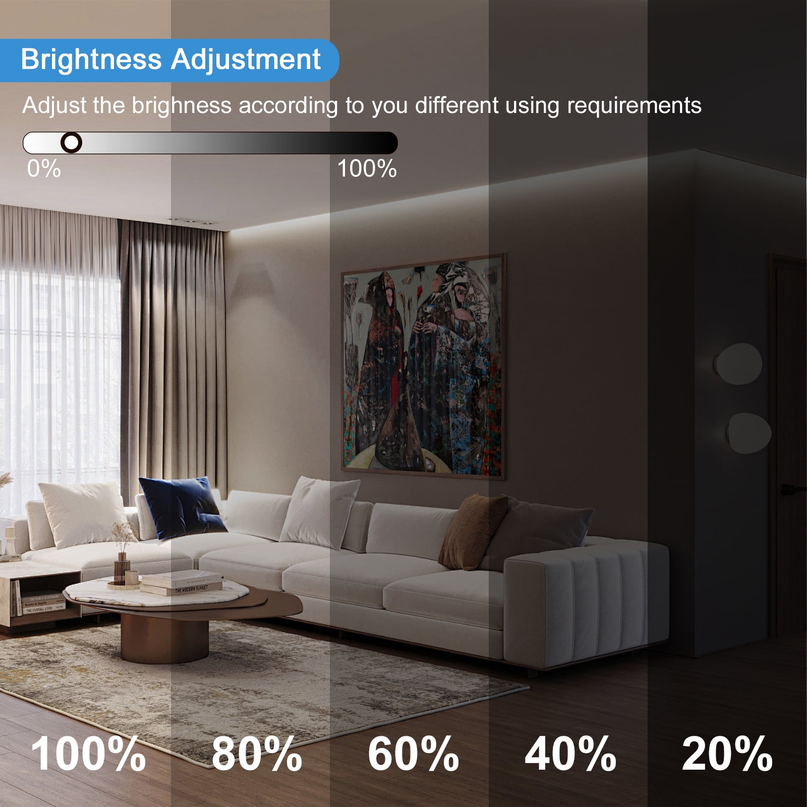 COB LED Strip Light 16.4ft 12V, 3000K Warm White, 528 LEDs/m, High Brightness, 10mm Flexible LED Tape for Indoor DIY Lighting(No Adapter&Controller)