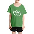 thumbnail image 2 of Plebaso T-Shirts à Imprimé Cœur pour Garçons et Filles, Col Rond, Manches Courtes Décontractées, Hauts Graphiques Mignons pour Enfants, 2 of 7