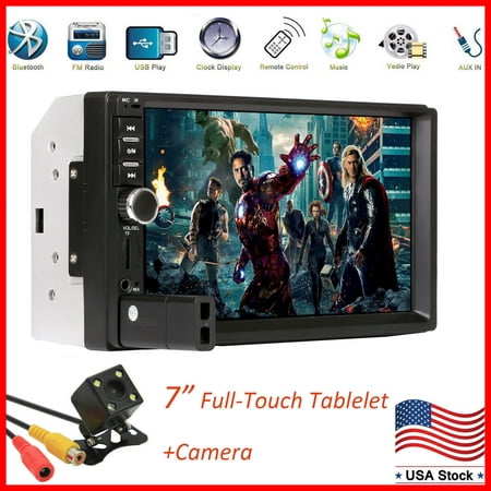 2 Din Car Video Player 7 inch Touch Screen Car Radio Audio Stereo MP5 Player 2 Din USB FM Bluetooth + Rear View