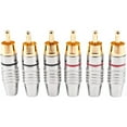 thumbnail image 1 of RCA Male Plug Adapter, Audio Phono Gold Plated Solder Connector,Hi End - 12-Pack,Silver, 1 of 7