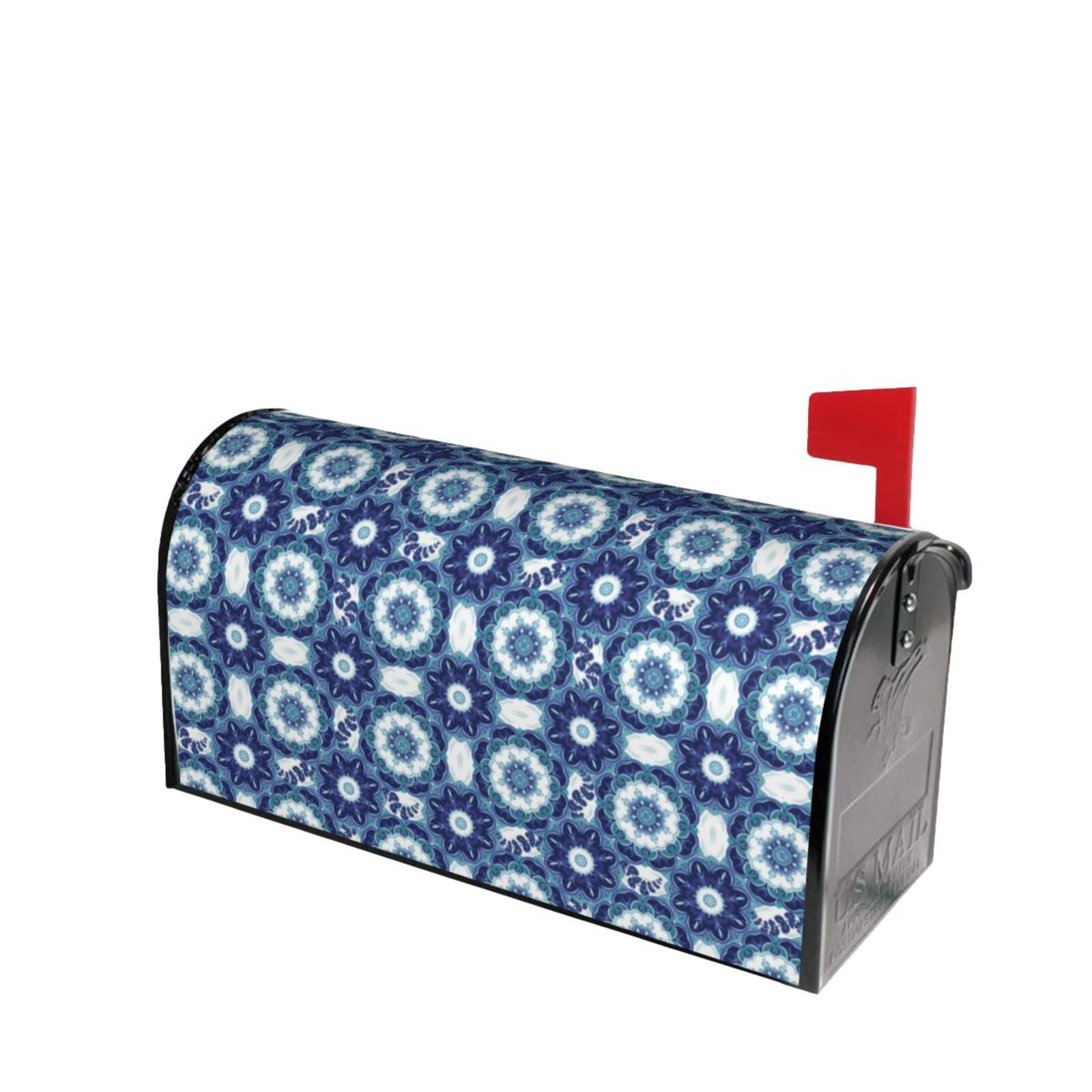 Xecao Vintage Blue for Mailbox Cover with Magnetic Strips, Waterproof and Sunscreen, Adds a Decorative Touch to Your Garden Yard.