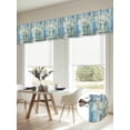 thumbnail image 2 of Spring Flower Window Valance, White Daisies Floral Blue Wood Texture 2 Pack Decorative Curtain for Small Windows, Light Filtering Valance with 3” Rod Pocket, 42"W x 12"L, 2 of 9