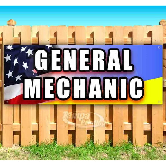 General Mechanic 13 oz Vinyl Banner With Metal Grommets