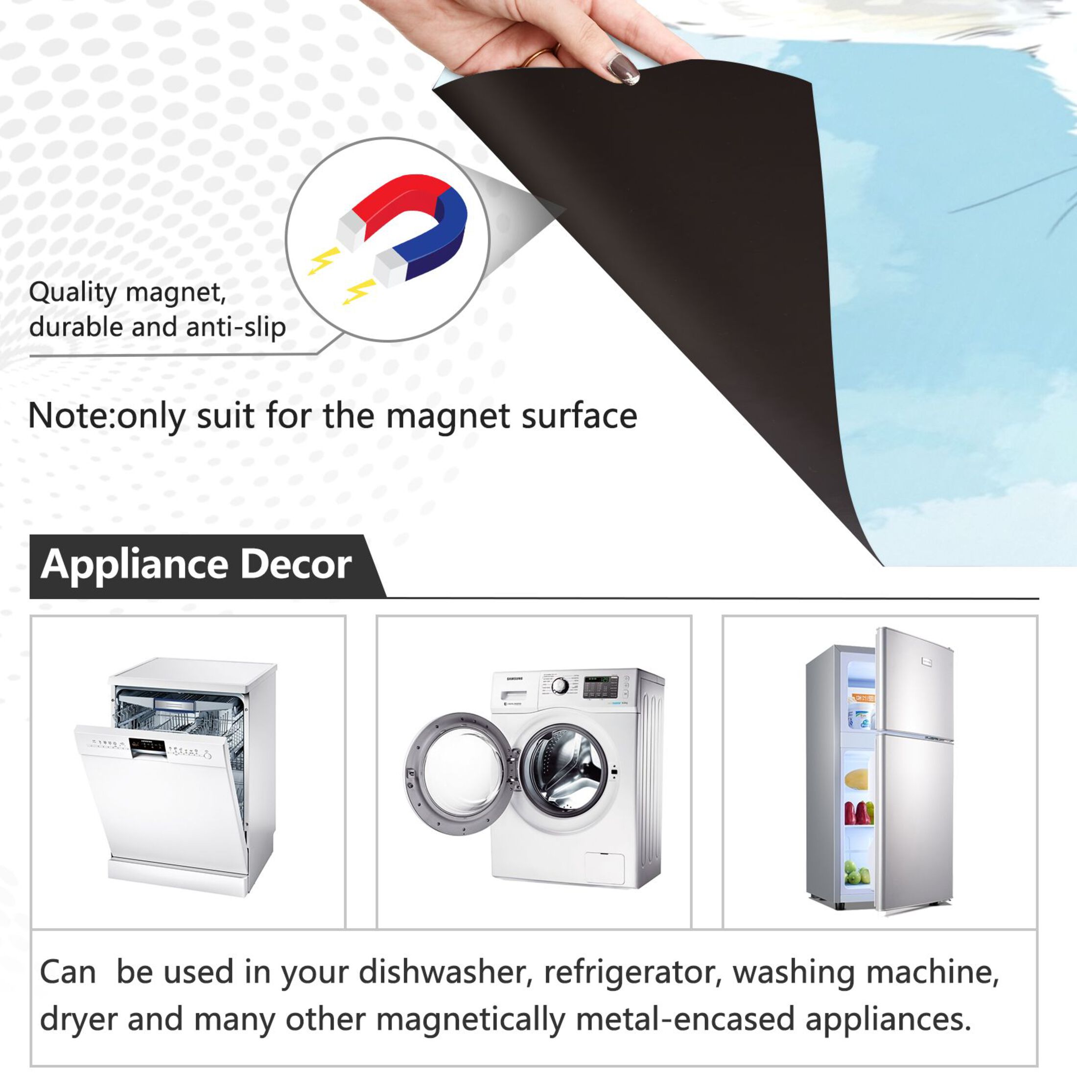 Dishwasher Magnetic Sticker 23x26 Inch Refrigerator Magnetic Sticker Washing Machine Magnetic Sticker Kitchen Panel Magnetic Sticker Home Decor Blue Easter Bunny
