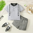 thumbnail image 2 of NZRVAWS Toddler Baby Boys Outfits Set 4 Years Baby Boys Round Neck Short Sleeve T-Shirt and Plaid Shorts Baby Boys Summer Clothes 5 Years, 2 of 8