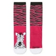 thumbnail image 2 of MeMoi Women's Foot Pet Zebra Crew Socks - Womens - Female (One Size, Fuchsia), 2 of 5