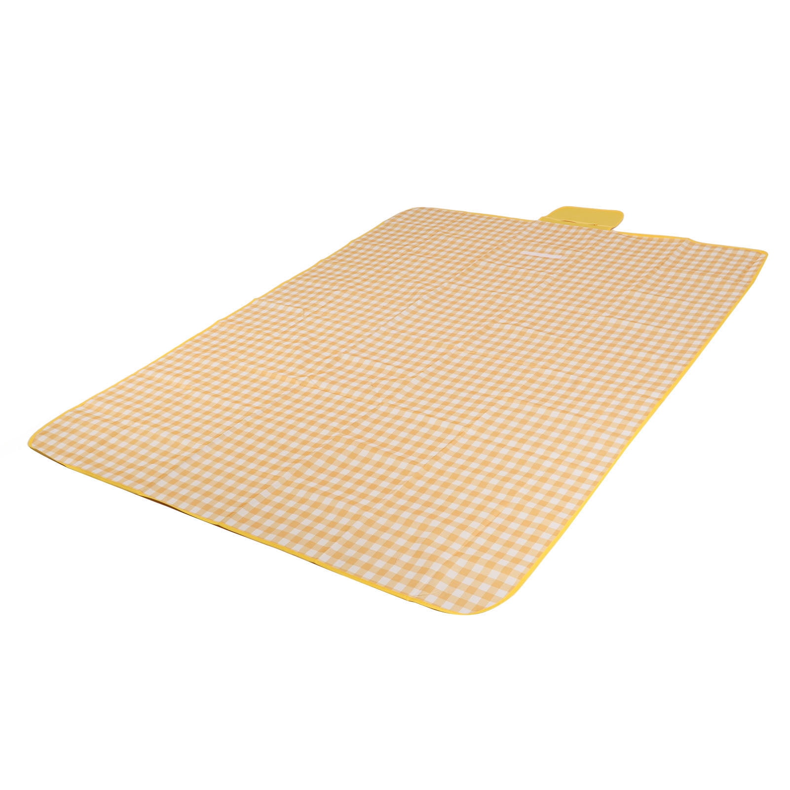 Picnic Blanket Large Picnic Mat Yellow White Plaid Waterproof For Camping