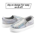 thumbnail image 2 of Bocca Kid's Slip on Sneakers Sliver Sequins Girls Canvas Walking Shoes Size 13, 2 of 6