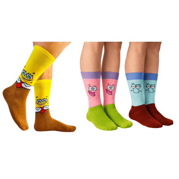 Calcetas Socks Bob Esponja Calamardo Patricio 3 Pares