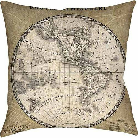IDG French World Map III Indoor Pillow