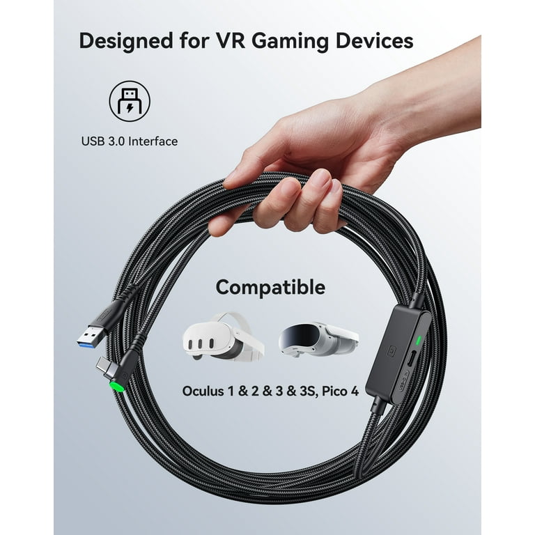 INIU 16FT USB 3.0 Type-C Link Cable [1 Pack] for Meta Quest 2/3 Pro and PC VR Gaming