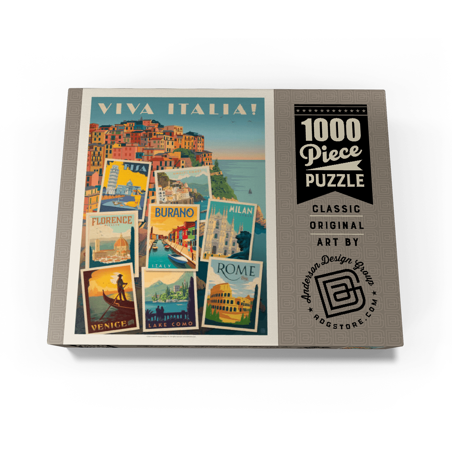 MyPuzzle - Italy: Viva Italia! Collage, Vintage Poster - Premium 1000 Piece Jigsaw Puzzle for Adults