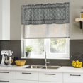 thumbnail image 4 of Blue Boho Curtain Valances for Windows, Kitchen Valance Window Treatments Panel 2 Pack, Vintage Ethnic Tribe Abstract Art Floral Rod Pocket Short Curtains for Bathroom Bedroom 42 x 18 Inch, 4 of 8