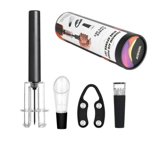 Wine Bottle Opener Set Wine Bottle Cap Remover Vacuum Opener Air Pressure Pump Opening Tool, Plastic