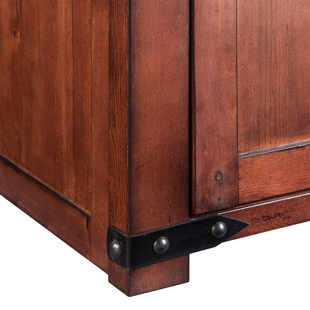 Kepooman Rustic Farmhouse Coffee Table with Sliding Barn Doors and Storage Cabinets for Living Room - Brown Kepooman Rustic Farmhouse Coffee Table with Sliding Barn Doors and Storage Cabinets for Living Room - Brown