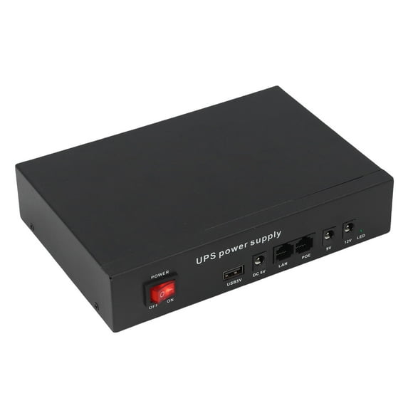 UPS Battery Backup 12000mAh DC5V 9V 12V POE 24V Output Uninterruptible WiFi Connection 6 Hours Backup Compact UPS Battery Backup Multi Device Compatible