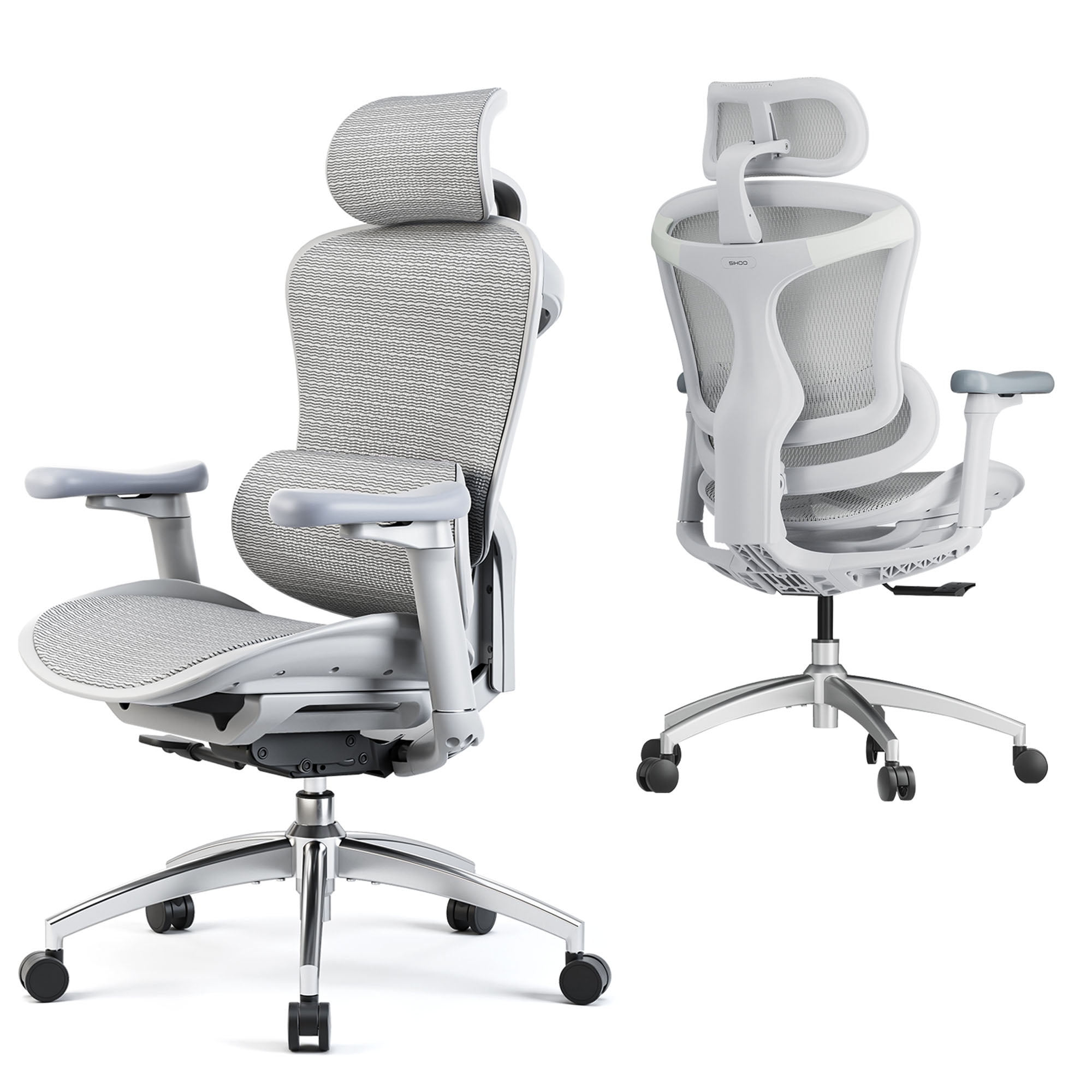 Sihoo Doro-C300 Ergonomic Chair, 3D Armrests Swivel Chair, Adaptive Lumbar Support Office Chair, Ergonomic Desk Chairs for Adults, Comfort Home Office Chair, Gray
