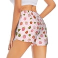 thumbnail image 4 of Picia Hand Drawn Strawberry Pattern Women's 2 in 1 Athletic Running Shorts High Waisted Workout Casual Gym Sweat Shorts with Comfy Liner Zipper Pockets-Large, 4 of 9