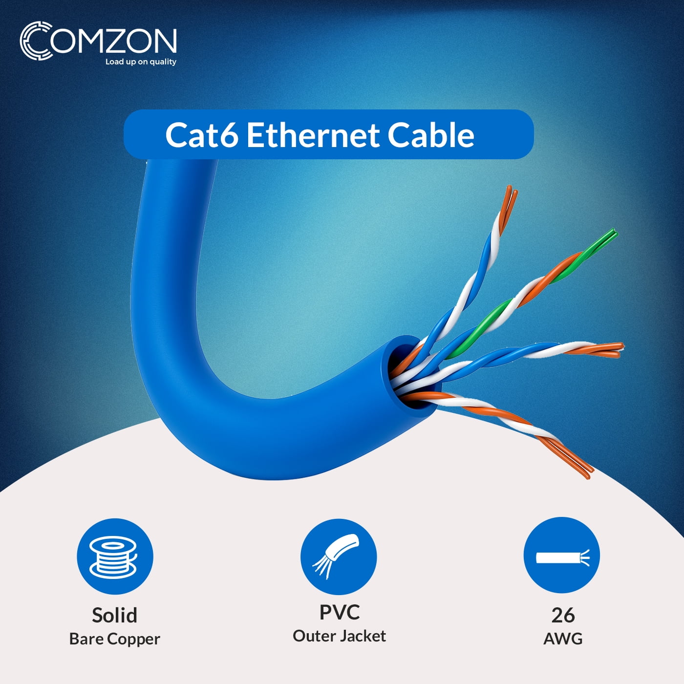 Shielded Cat6a Blue Copper Ethernet Cable, 10 Gigabit Stranded, F/UTP, POE Compliant, 500Mhz, 26 AWG, Spool, 1000 foot