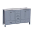 thumbnail image 5 of Horizon 60" Double Bathroom Vanity with Powder Blue Cabinet and Engineered White Top, 5 of 5
