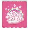 thumbnail image 3 of Ambesonne Pink Shower Curtain, Its a Girl Words, 69"Wx70"L, Pale Pink, 3 of 3