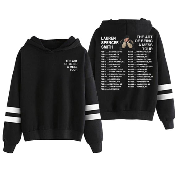 Lauren Spencer Smith The Art Of Being A Mess Tour Hoodie Men Women Pocketless Parallel Bars Sleeve Sweatshirt