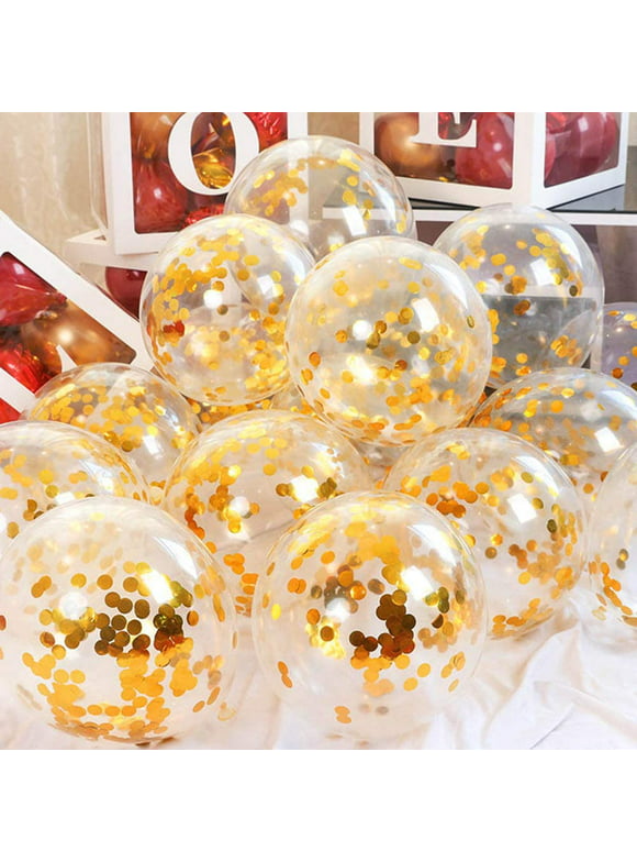 MOXMAY Gold Confetti Balloons Party Balloons 12inch 50 Pcs Latex Confetti Balloons Birthday Balloons Party Decoration Wedding Baby Shower Christmas Party