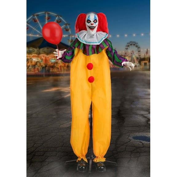5.5FT Nickles the Nightmare Clown Animatronic Decoration - Scream Saver