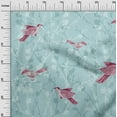 thumbnail image 3 of oneOone Rayon Light Blue Fabric Asian Japanese Floral Geometric With Flowers Sewing Fabric By The Yard Printed Diy Clothing Sewing Supplies 56 Inch Wide, 3 of 4