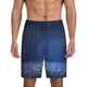 thumbnail image 1 of Balery Retro Blue Glitter Pantalones cortos de pijama de punto de algodón para hombre con cinturilla y bolsillos-Small, 1 of 6