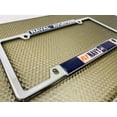thumbnail image 4 of BestLicensePlateFrames US Navy Fly Navy Thin Top 4-Hole Metal License Plate Frame with Caps, Chrome, 4 of 8