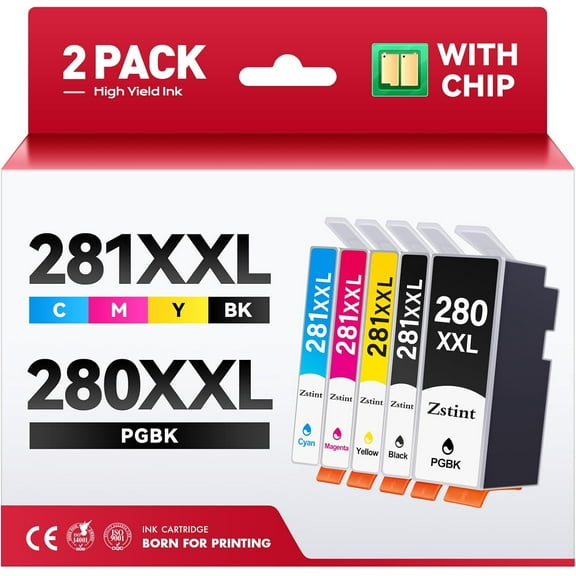 z 280XXL-281XXL Ink Cartridge High Capacity Combo 5 Pack Replacement for Canon 280XL 281XL PGI-280XXL CLI-281XXL Ink Compatible with Canon TR8620 TS9520 TS9521 TS702a TR8520 TS6320 TS8220 TS9120