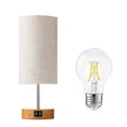 thumbnail image 7 of 3 Way Dimmable Nightstand Lamp, Moclever Decor Bedside Lamp with Dual USB Port for Living Room, Dorm, Home Office (LED Bulb Included), 7 of 7