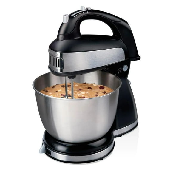 Batidora Hamilton Beach 2 en 1 Manual y Pedestal, 3.8L, 6 Velocidades, Acero Inoxidable