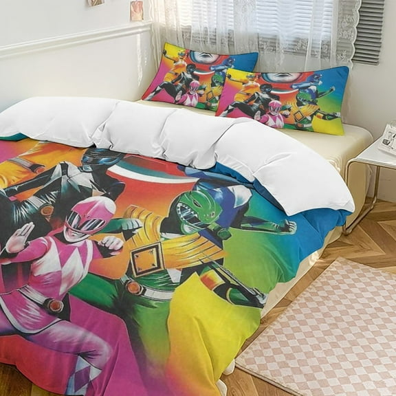 Power Rangers 3-Piece Bedding Comforter Set Bed Cover Set Soft Warm Bedding for Bedroom, Home, Hotel 86"x70"