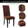 thumbnail image 5 of PiccoCasa Spandex Plain Dining Room Chair Slipcover Washable Chair Protector, Coffee Color, 5 of 5