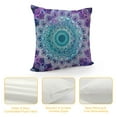 thumbnail image 4 of Creowell  Purple and Turquoise Throw Pillow Cushion Case , Hippie Ombre Mandala Inner Peace and Meditation with Ornamental Art, Modern Accent Double-Sided Digital Printing, Purple Aqua, 4 of 5