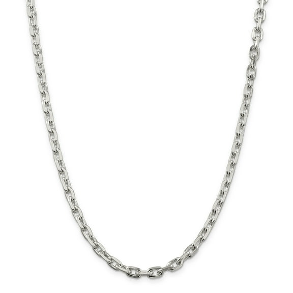 Primal Silver Sterling Silver 5.4mm Beveled Oval Cable Chain