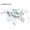 thumbnail image 6 of Hassch 33.4" Round Coffee Table with Tempered Glass Top and White Marbling Finished MDF Crossed Legs, for Living Room Bedroom Home Office, 6 of 8