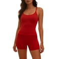 thumbnail image 5 of Aofany Women Workout Sets Yoga Outfits, Sleeveless Top High Waisted Running Leggings Shorts Gym Clothes Tracksuit, 2-Piece, 5 of 6