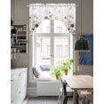 thumbnail image 4 of Navy Blue Spring Floral Swag Valances for Windows, Small Curtains Drapes, Elegant Pastoral Flowers Watercolor Kitchen Window Curtains Over Sink Window Treatment Valance for Bedroom/Bathroom 56"x36", 4 of 5