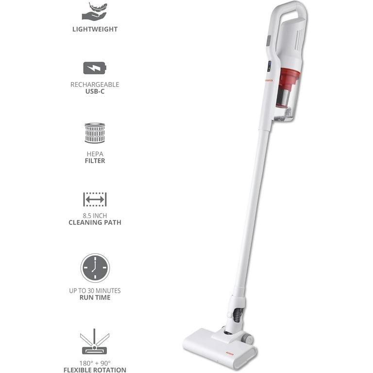 Aiwa Cordless Stick Vacuum Cleaner with Washable HEPA Filter and