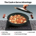 thumbnail image 4 of Futura IL26 Induction Compatible Hard Anodized Flat Bottom Deep Fry Pan / Kadhai with Stainless Steel Lid, 3.75 Liter, 4 of 7