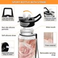 thumbnail image 4 of Roses Pink Sports Water Bottle Portable Travel Mug 32oz BPA Free Leak Proof Straw Transparent Tritan for Gym Yoga Cycling Camping, 4 of 7