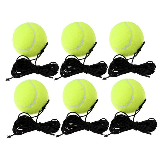 Herramienta de Entrenador de Tenis con Una Sola Pelota de Entrenamiento de Tenis 6x con Cuerda, Color en Verde Fluorescente Macarena Pelota de tenis deportiva con cuerda