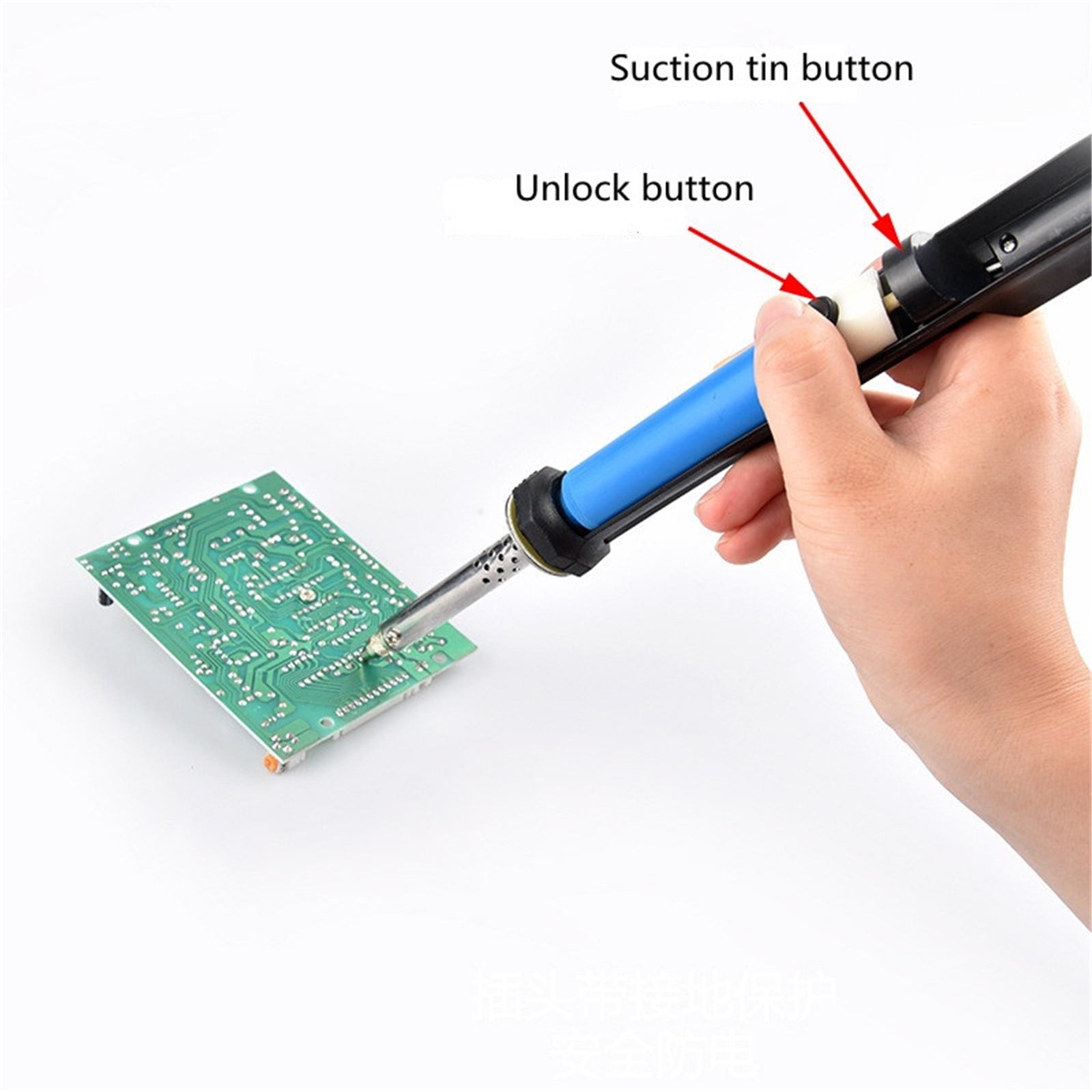 Medium Size is Easy to Hold Soldering Iron,30W Dual Use Electric Soldering Iron Tin Suction Sucker Pen Desoldering Soldering Tool 2# 