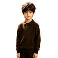 thumbnail image 2 of AUDeals Boys Girls Sweater, Toddler Kids Polo Collar Knit Pullover, Button Placket Loose Casual Long Sleeve Knitted Top for Boys Girls (Coffee, 3-4 Years), 2 of 6