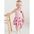 thumbnail image 4 of RUINIXCW Toddler Baby Girl 100 Days Back to School Outfit Kids Summer Kindergarten Outfits Girls First Day of School Outfit Apple Embroidery Lapel Tank Tops and Pleated Skirt Set, 4 of 9